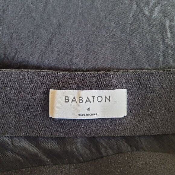 Aritzia Babaton Black Mini Slip Skirt Size 4 Satin Fabric - Picture 5 of 9